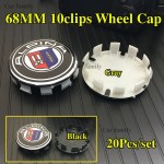 20pcs/set Custom 68mm 10Clips Dust-proof Car Accessories Car Wheel Center Hub caps Rims Logo Emblem For bmw Alpina Blue White