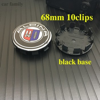 20pcs/set Custom 68mm 10Clips Dust-proof Car Accessories Car Wheel Center Hub caps Rims Logo Emblem For bmw Alpina Blue White