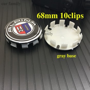 20pcs/set Custom 68mm 10Clips Dust-proof Car Accessories Car Wheel Center Hub caps Rims Logo Emblem For bmw Alpina Blue White