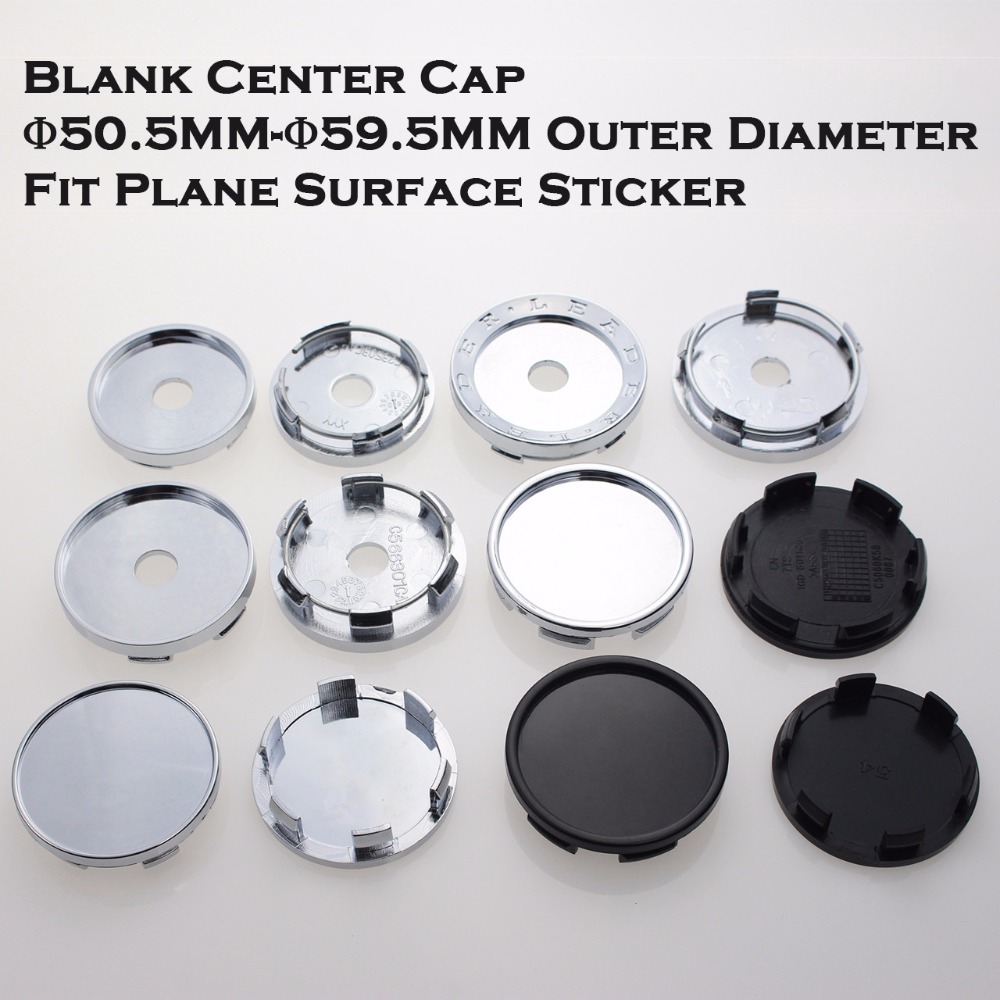 Blank Wheel Center Cap For Rims 50.5/54/56/58/59.5MM No Logo Without Emblem Car-Covers Cap Fit Plane Surface Sticker SET OF 4