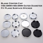 Blank Wheel Center Cap For Rims 50.5/54/56/58/59.5MM No Logo Without Emblem Car-Covers Cap Fit Plane Surface Sticker SET OF 4