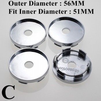 Blank Wheel Center Cap For Rims 50.5/54/56/58/59.5MM No Logo Without Emblem Car-Covers Cap Fit Plane Surface Sticker SET OF 4