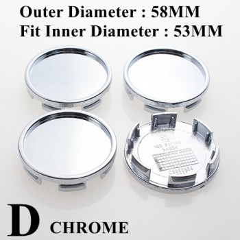 Blank Wheel Center Cap For Rims 50.5/54/56/58/59.5MM No Logo Without Emblem Car-Covers Cap Fit Plane Surface Sticker SET OF 4
