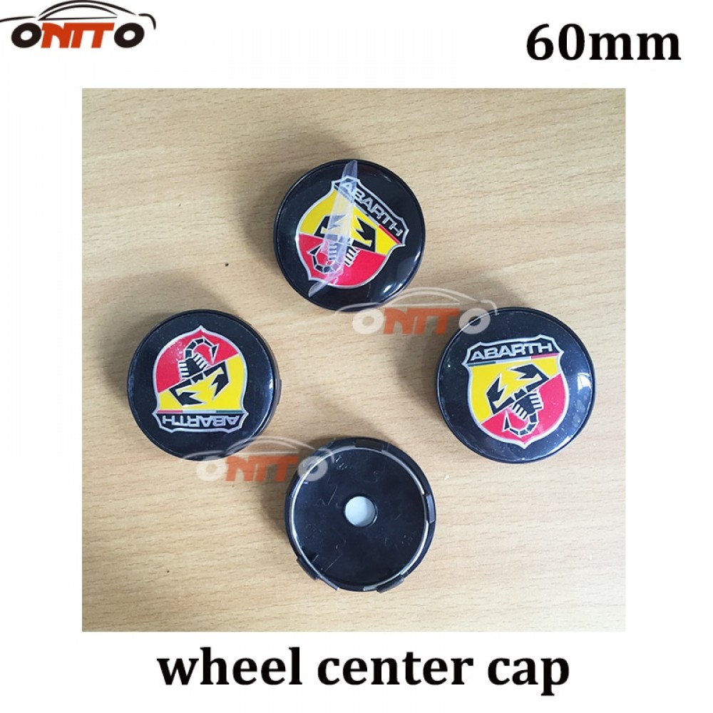 4PC 56mm 60mm for ABARTH logo Wheel Center Hub Cap Car Wheel Center cap Badge emblem cover car styling