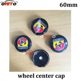 4PC 56mm 60mm for ABARTH logo Wheel Center Hub Cap Car Wheel Center cap Badge emblem cover car styling