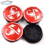 Gzhengtong 4pcs/lot 50mm (44mm) For 500 Abarth Wheel Hub Center Cap Black Caps for Fiat Abarth Marea Multipla Punto Red Scorpion