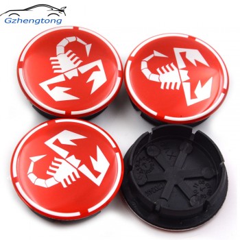 Gzhengtong 4pcs/lot 50mm (44mm) For 500 Abarth Wheel Hub Center Cap Black Caps for Fiat Abarth Marea Multipla Punto Red Scorpion