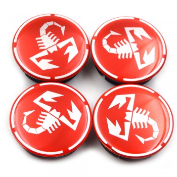 Gzhengtong 4pcs/lot 50mm (44mm) For 500 Abarth Wheel Hub Center Cap Black Caps for Fiat Abarth Marea Multipla Punto Red Scorpion