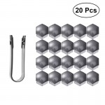 VORCOOL 20pcs 21mm Hexagonal Wheel Lug Nut Covers Bolts Covers Screw Protect Caps Cover Wheel Nuts with 1 Clip Car Styling
