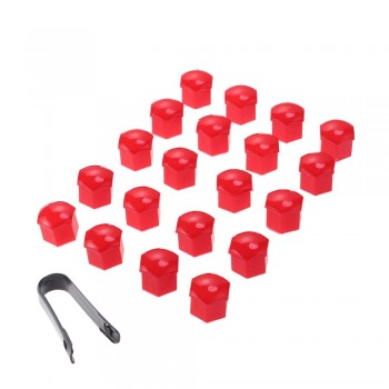 VORCOOL 20pcs 21mm Hexagonal Wheel Lug Nut Covers Bolts Covers Screw Protect Caps Cover Wheel Nuts with 1 Clip Car Styling