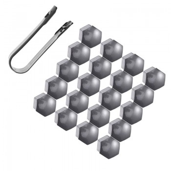 VORCOOL 20pcs 21mm Hexagonal Wheel Lug Nut Covers Bolts Covers Screw Protect Caps Cover Wheel Nuts with 1 Clip Car Styling