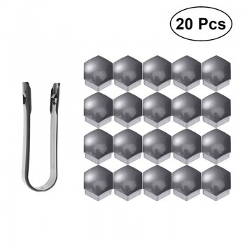 VORCOOL 20pcs 21mm Hexagonal Wheel Lug Nut Covers Bolts Covers Screw Protect Caps Cover Wheel Nuts with 1 Clip Car Styling