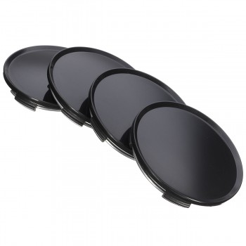 4pcs Universal 63mm Car Vehicle Plain Wheel Center Hub Cap Cover Black Sliver