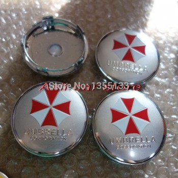4pcs 60mm UMBRELLA CORPORATION logo Car emblem Wheel Center Hub Cap Badge logo cover Car styling