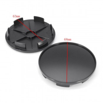 4 Pcs a set 68mm Universal Black Car Wheel Center Hub Caps Covers Set No Logo TW