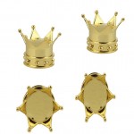 New Car Golden Crown Tyre Tire Wheel Valve Stems Air Dust Cover Cap For Mazda Subaru