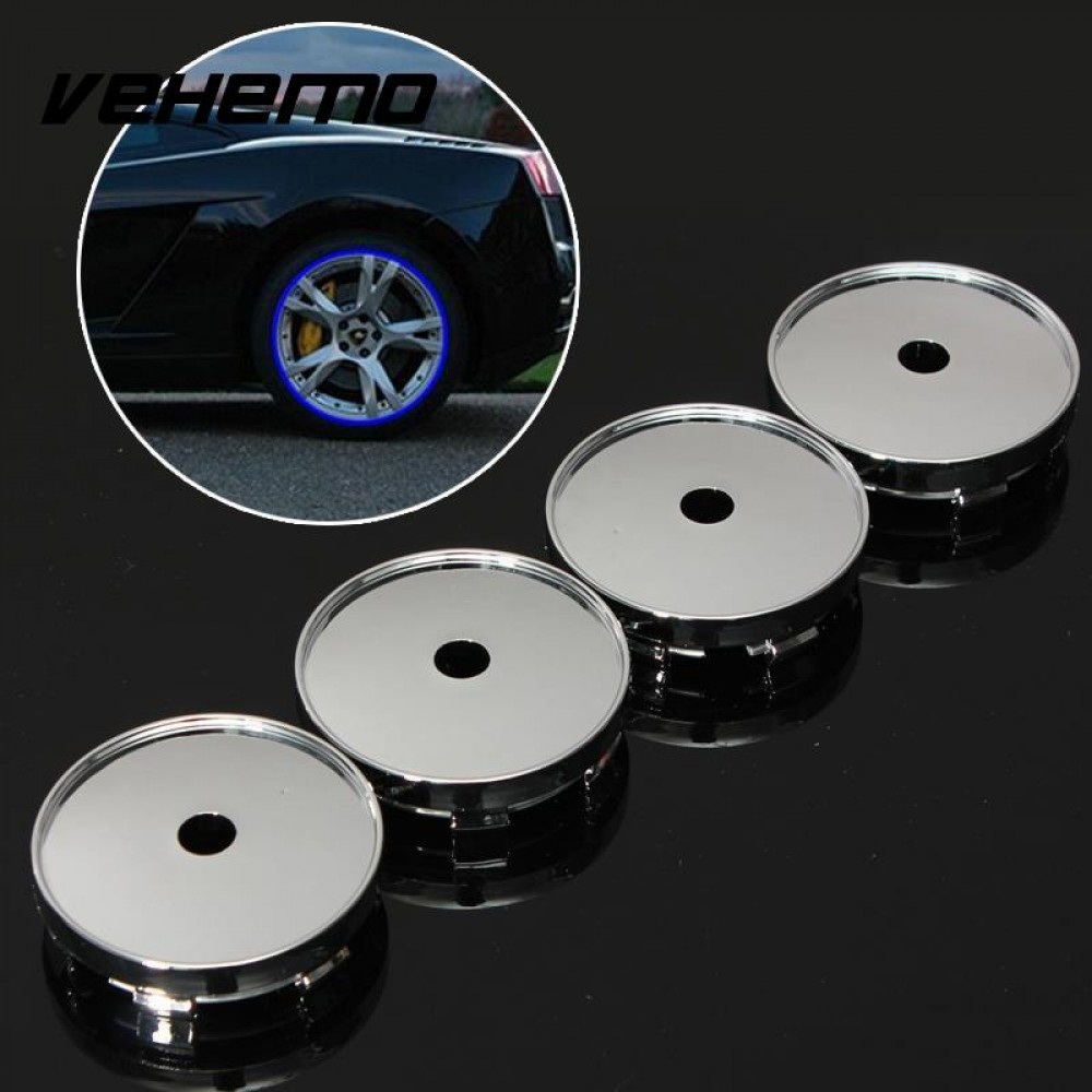 4Pcs 60mm Car Auto Vehicle Steering Wheel Center Hub Caps Cover Cap Sticker Tyre Trims Replacement Wheels Accessories Universal