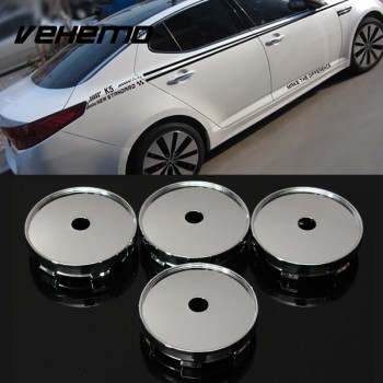 4Pcs 60mm Car Auto Vehicle Steering Wheel Center Hub Caps Cover Cap Sticker Tyre Trims Replacement Wheels Accessories Universal