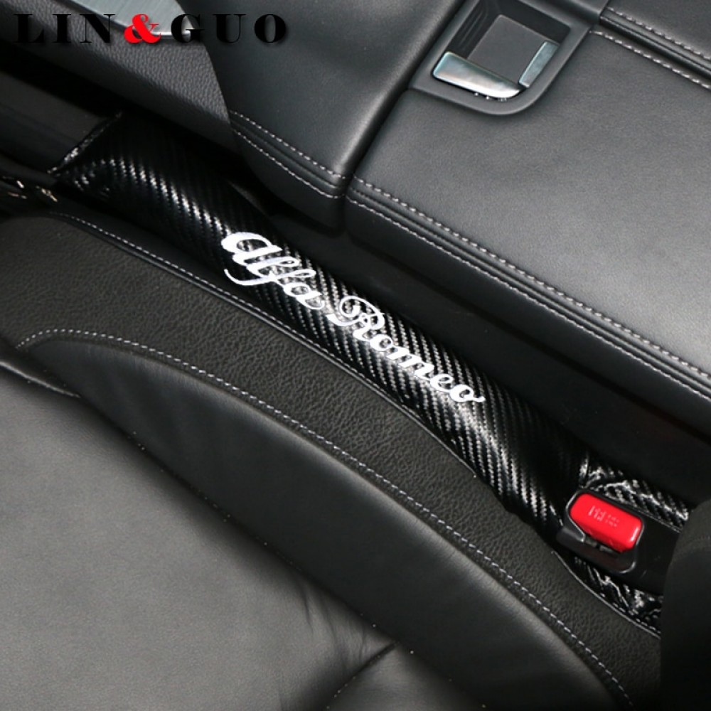 Car-Styling Car Seat Cushion Crevice Gap Stopper Emblems Pad Case For alfa romeo 159 147 156 giulietta 147 159 Car Seat Cover