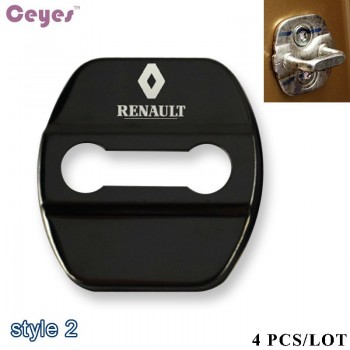 Ceyes Auto Car Styling Stainless Steel Door Lock Decoration Protection Cover Case For Renault Koleos Megane 2 Duster Car-Styling