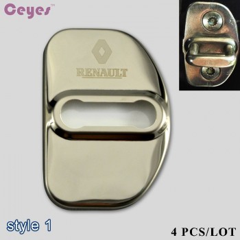 Ceyes Auto Car Styling Stainless Steel Door Lock Decoration Protection Cover Case For Renault Koleos Megane 2 Duster Car-Styling