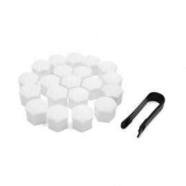 uxcell 20pcs 17mm White Plastic Wheel Lug Nut Bolt Cover Caps with Removal Tool for Car