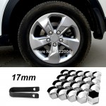 20Pcs Universal Anti-Rust 17 mm Chrome Silver Glossy ABS Auto Trim Tyre Wheel Nut Screw Bolt Protection Covers Caps Car Styling