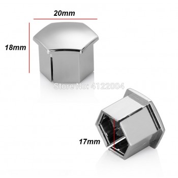 20Pcs Universal Anti-Rust 17 mm Chrome Silver Glossy ABS Auto Trim Tyre Wheel Nut Screw Bolt Protection Covers Caps Car Styling