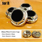 4pcs 2.67 68mm 3D Chrome R line Badge logo Emblem Rline Car stickers Racing logo Wheel Center Hub Cap