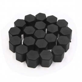 uxcell 20pcs 15mm Rubber Car Wheel Tire Tyre Nut Screw Cover Caps Hub Protector Black