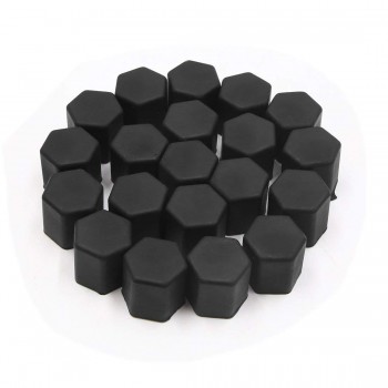 uxcell 20pcs 15mm Rubber Car Wheel Tire Tyre Nut Screw Cover Caps Hub Protector Black