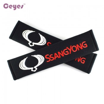 Seat Belt Cover Pure Cotton Car Styling Case For Ssangyong Kyron Rexton Korando Actyon Emblem Accessories Car-Styling 2pcs/lot