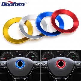Doofoto Car Steering Wheel Decoration Circle Ring Stickers For Volkswagen 4 5 Mk6 Polo Golf Tiguan Beetle Passat Touran Scirocco