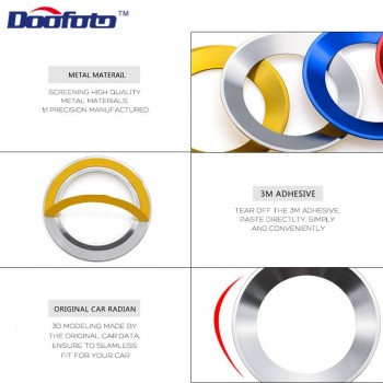Doofoto Car Steering Wheel Decoration Circle Ring Stickers For Volkswagen 4 5 Mk6 Polo Golf Tiguan Beetle Passat Touran Scirocco