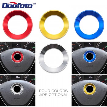 Doofoto Car Steering Wheel Decoration Circle Ring Stickers For Volkswagen 4 5 Mk6 Polo Golf Tiguan Beetle Passat Touran Scirocco