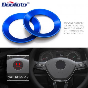 Doofoto Car Steering Wheel Decoration Circle Ring Stickers For Volkswagen 4 5 Mk6 Polo Golf Tiguan Beetle Passat Touran Scirocco