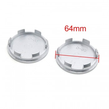 uxcell 2pcs 64mm Dia Silver Tone 6 Lugs Plastic Car Hub Cap Rim Wheel Center Covers