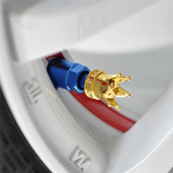 Crown Shape Car Tyre Tire Valve Stem Caps Car Bike Tire Air Dustproof Cover Caps for Car Motorcycle Bicycle Truck