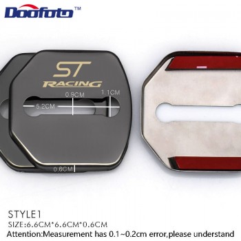 Doofoto Car Styling Stainless Steel Auto Door Lock Protective Covers For Ford ST Racing Focus 3 MK3 Kuga Decoration Buckle 4pcs