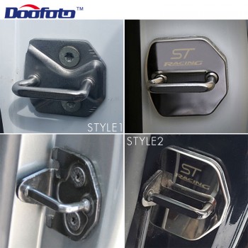 Doofoto Car Styling Stainless Steel Auto Door Lock Protective Covers For Ford ST Racing Focus 3 MK3 Kuga Decoration Buckle 4pcs