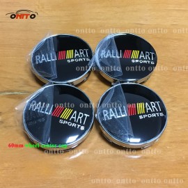 4pcs 60mm RALLI ART ralliart Wheel Center Hub Cap hubcap Emblem Sticker car emblem badge cover hubcap