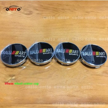 4pcs 60mm RALLI ART ralliart Wheel Center Hub Cap hubcap Emblem Sticker car emblem badge cover hubcap
