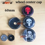 4PC 60mm Alloy Black The Punisher Skull Face Car Center Caps Badge Wheel Dust-proof emblem covers for aud v w