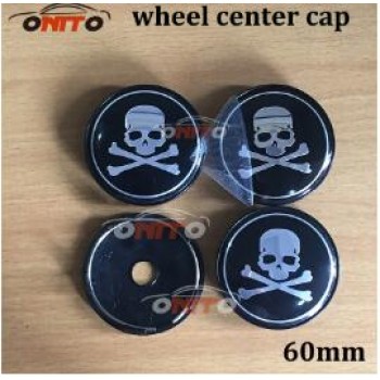 4PC 60mm Alloy Black The Punisher Skull Face Car Center Caps Badge Wheel Dust-proof emblem covers for aud v w