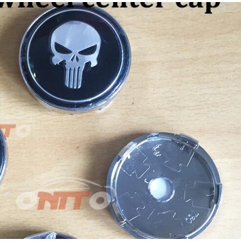 4PC 60mm Alloy Black The Punisher Skull Face Car Center Caps Badge Wheel Dust-proof emblem covers for aud v w
