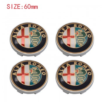 4pcs car emblem Wheel Center Hub Cap Wheel Badge covers  for ALFA ROMEO Mito 147 156 159 166 Giulietta Mito Spider GT Stelvio
