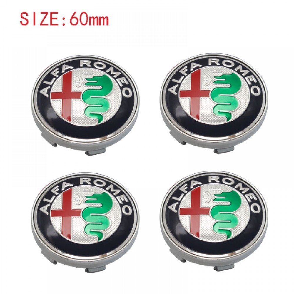4pcs Silv car emblem Wheel Center Hub Cap Wheel Badge covers  for ALFA ROMEO Mito 147 156 159 166 Giulietta Spider Stelvio