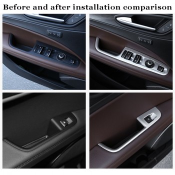 4pcs ABS Chrome Interior Door Window Switch Panel Cover Bezel Trim Molding Fit For Alfa Romeo stelvio Car styling