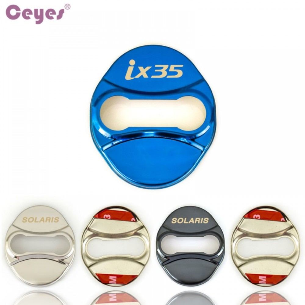 Ceyes 4pcs Auto Door Lock Cover Car Styling Case For Hyundai Ix35 Solaris Accent Car Emblems Decoration Accessories Car-Styling