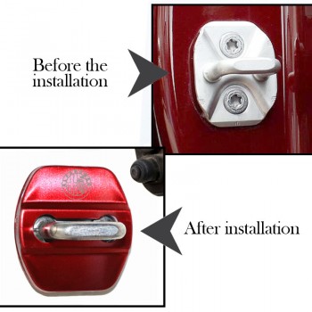 Car Emblems Accessories Car Styling Case For alfa romeo giulia stelvio Auto Door Lock Protection Cover Car-Styling 4pcs/lot